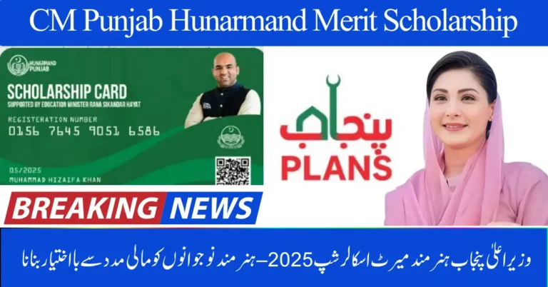 CM Punjab Hunarmand Merit Scholarship 2025 – Empowering Skilled Youth with Financial Support